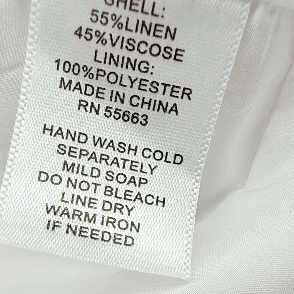 H‎ By Halston White Linen Blazer Ivory Small Lined Coastal Chic Cowgirl